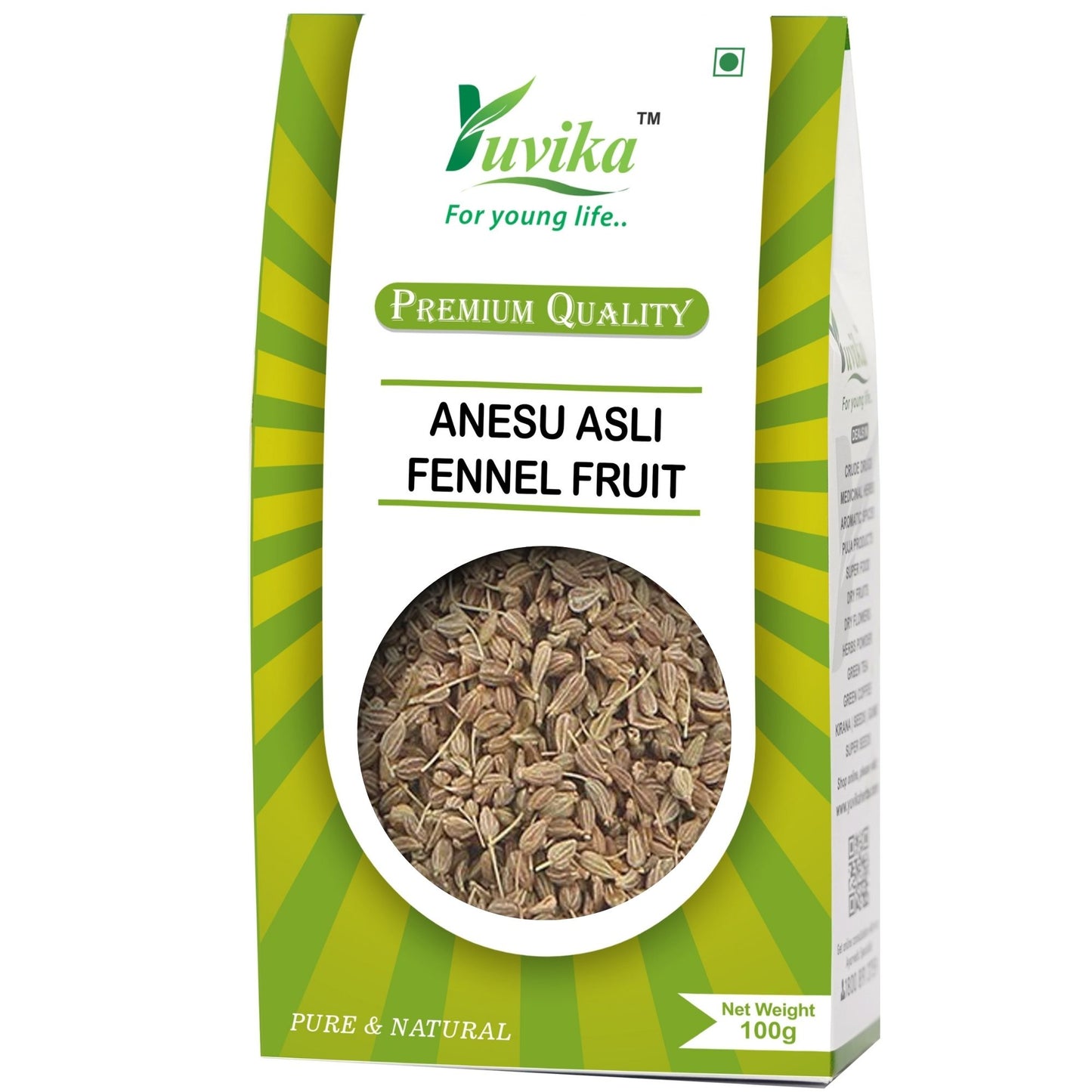 Anesu Asli - Saunf Rome - Foeniculum Vulgare - fennel Fruit (100g)