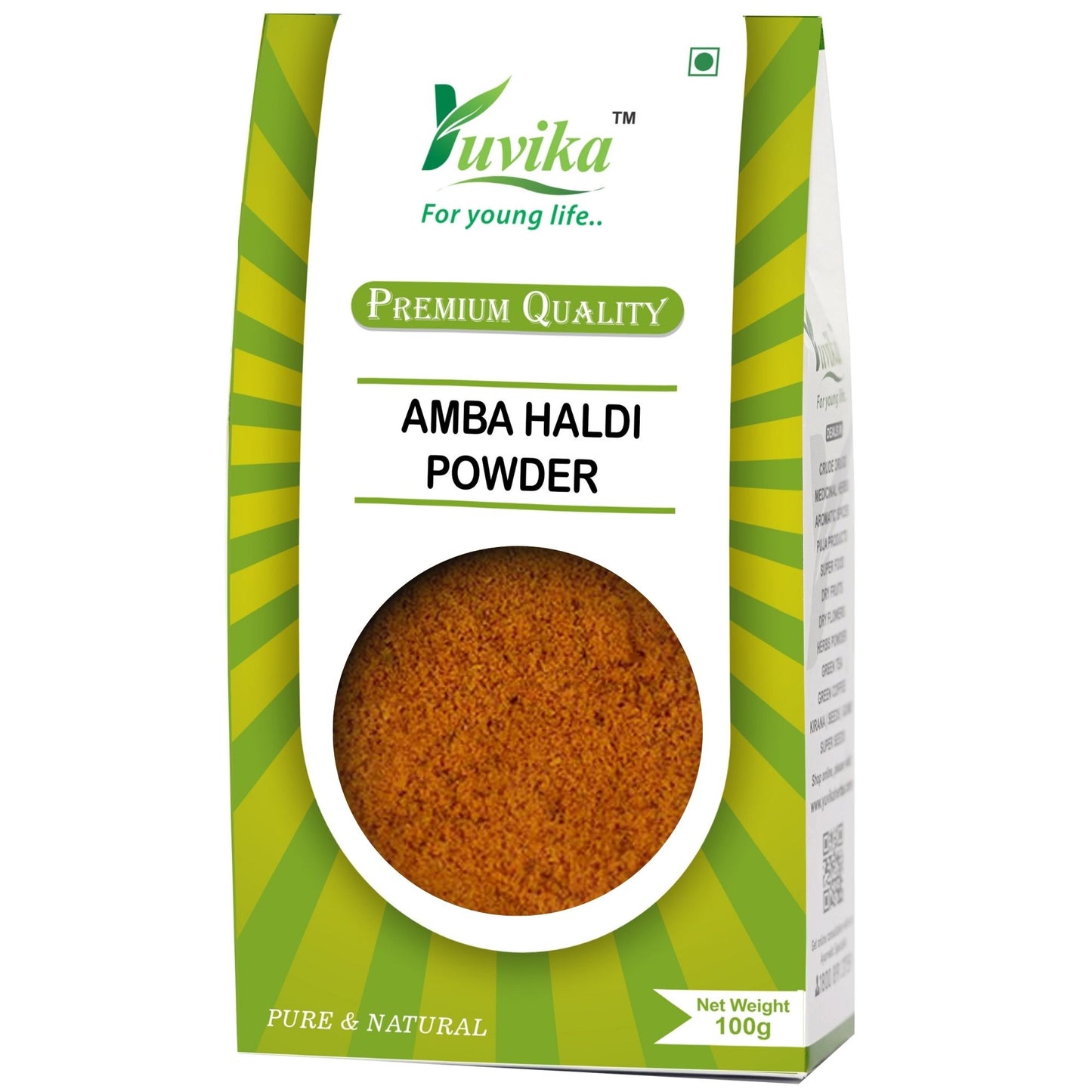 Amba Haldi Powder - Jangli Haldi - Curcuma Aromatica - Wild Turmeric Powder (100g)