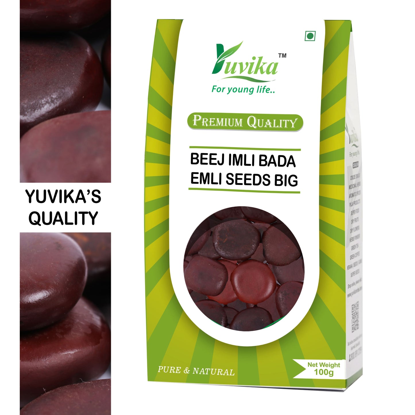 Beej Imli Bada - Tamarindus Indica - Emli Seeds Big  - Tamarind Seeds Big (100g)