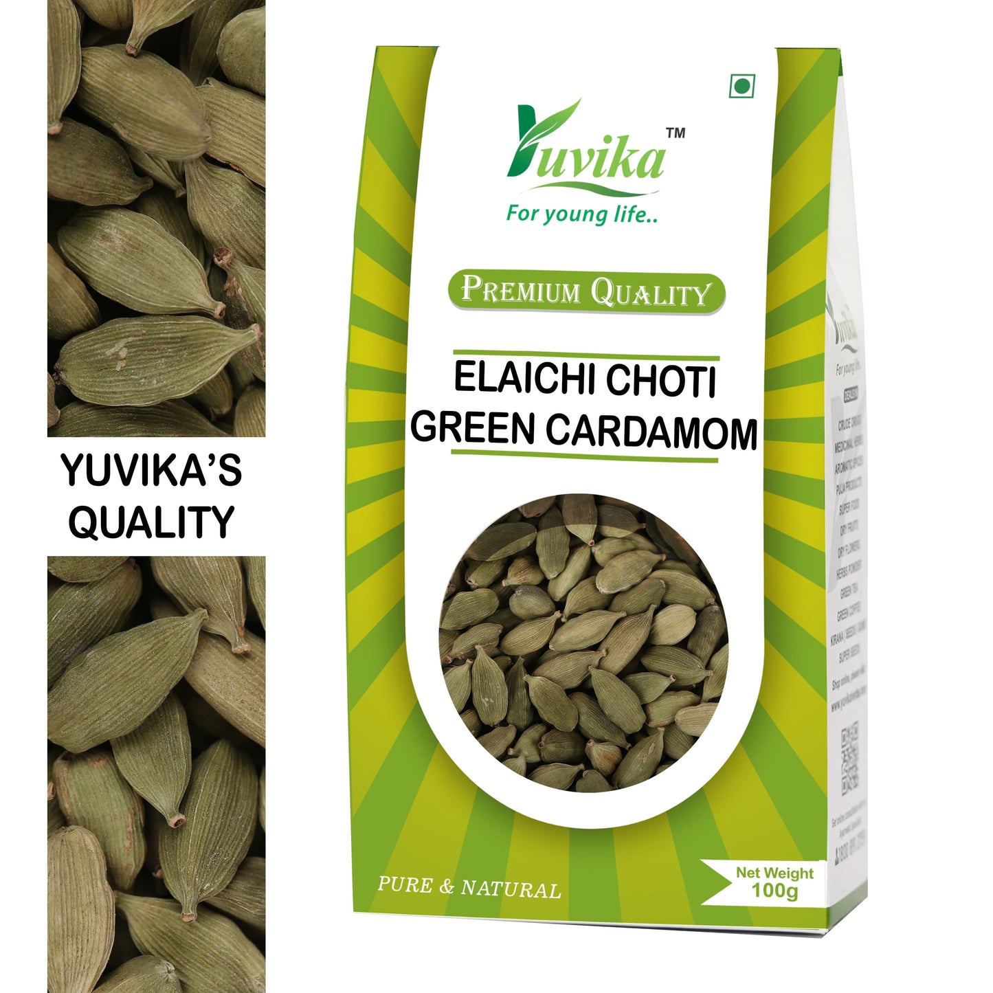 Elaichi Choti - Elachi Choti  - Elettaria cardamomum - Green Cardamom Small (100g)