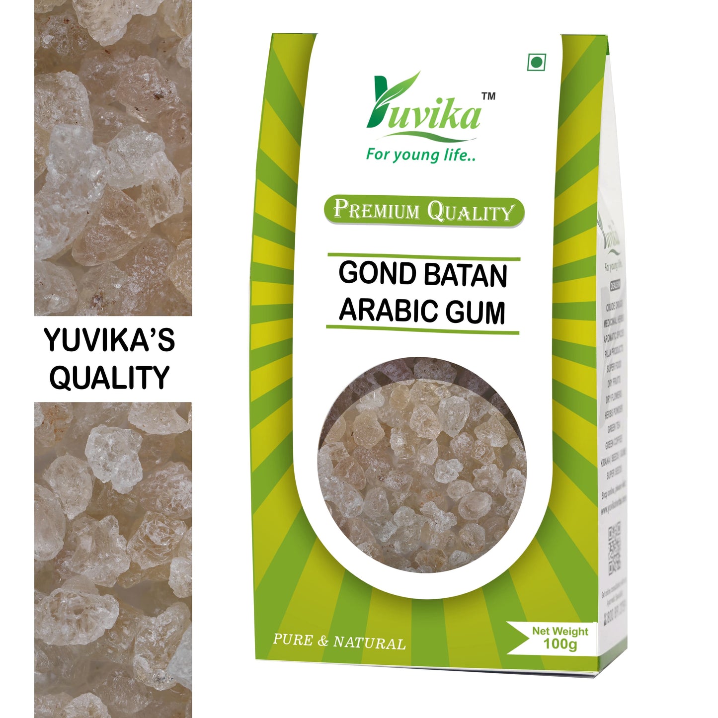 Gond Batan - Gond Ladoo - Acacia Arabica Wild - Arabic Gum (100g)