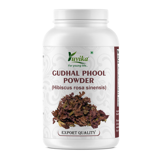 Yuvika Gudhal Phool Powder - Jaswand - Hibiscus Rosa Sinensis - Hibicus Flower Powder (100g)