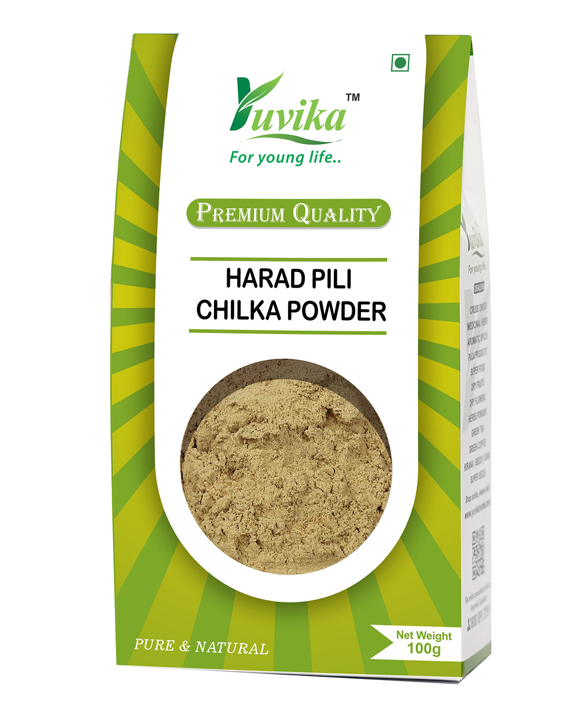 Harad Pili Chilka Powder - Haritaki Powder - Harad Badi Chilka Powder - Yellow Terminalia Chebula (100g)