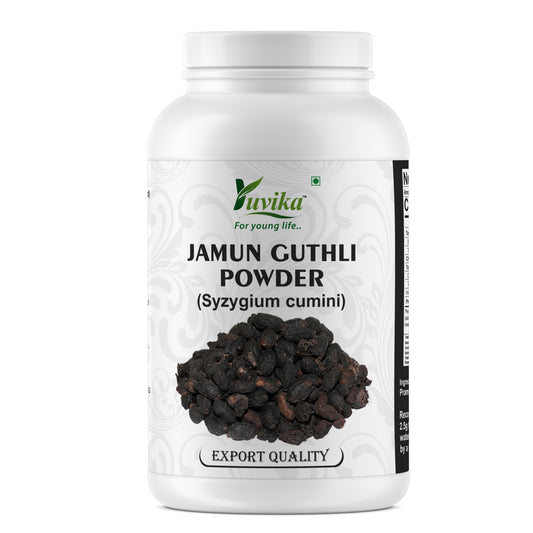 Yuvika Jamun Guthli Powder - Syzygium Cumini - Eugenia Jambolana Seeds - Blackberry Seeds Powder (100g)