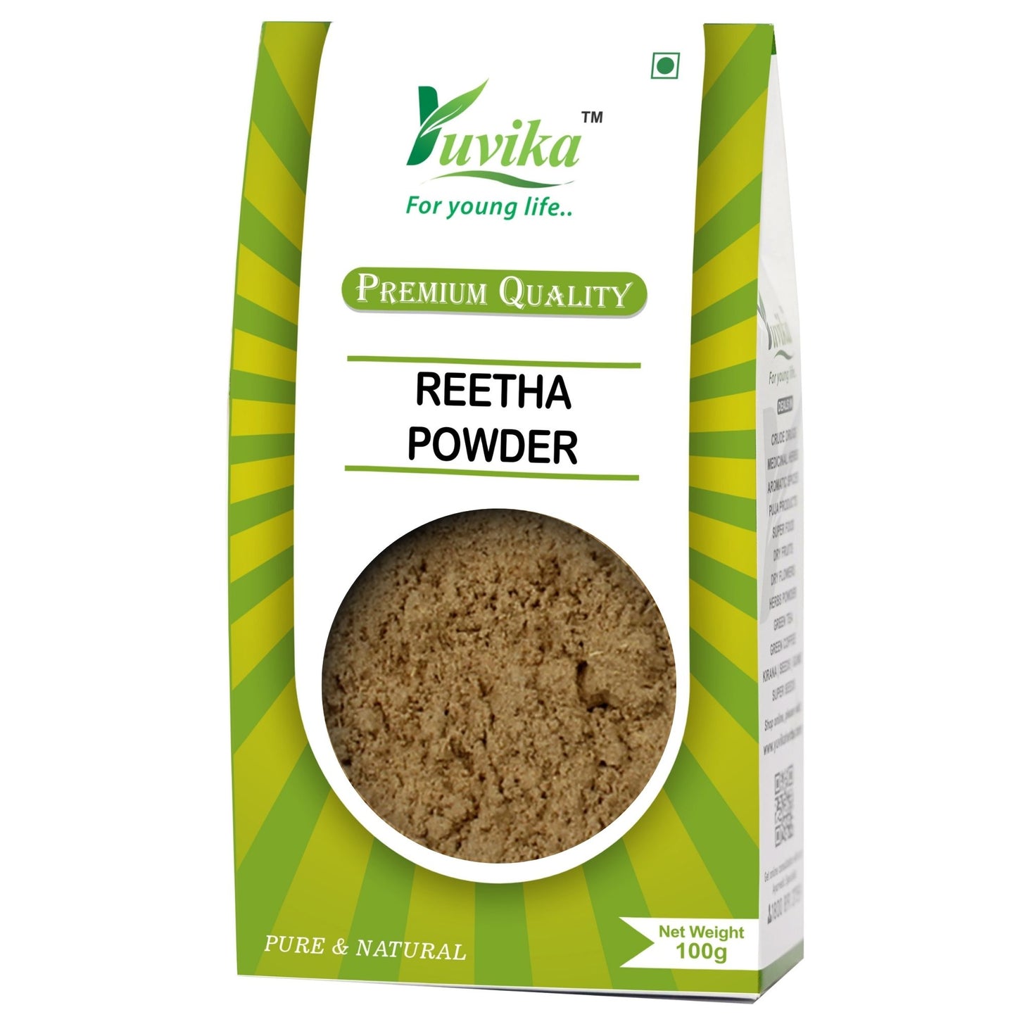 Reetha Powder - Ritha Powder - Sapindus Mukorossi - Soapnuts Powder (100g)