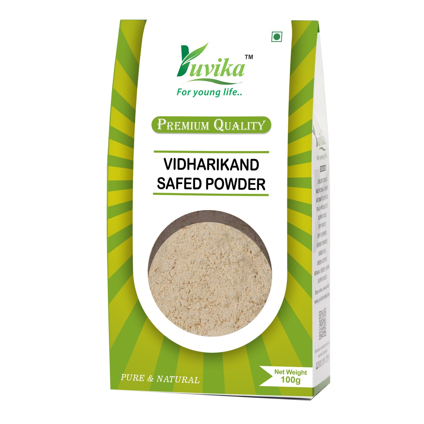 Vidharikand Safed Powder - Bidharkand Safed Powder - Puerariatuberosa - Indian Kudzu (100g)