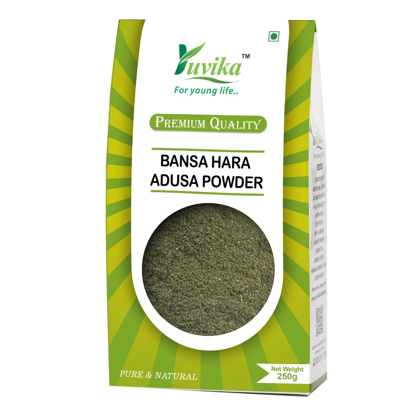 Bansa Hara Powder - Adusa Powder - Adoosa - Vasa - Adhatoda vasica Nees - Malabar Nut Tree (250g)