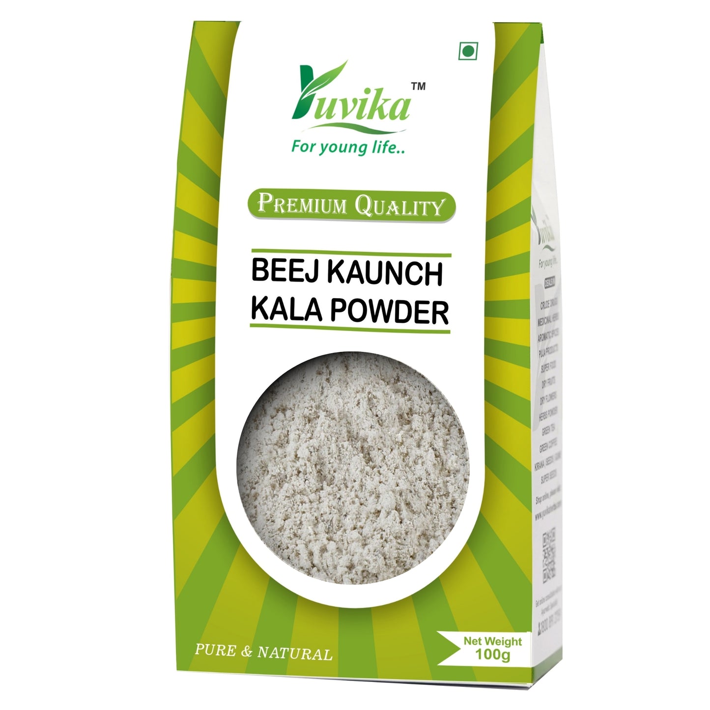 Beej Kaunch Kala Powder (without Peel) - Mucuna Pruriens - Black Kaunch Seeds Powder - Cowhage (100g)